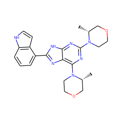 C[C@@H]1COCCN1c1nc(N2CCOC[C@H]2C)c2nc(-c3cccc4[nH]ccc34)[nH]c2n1 ZINC000144013309