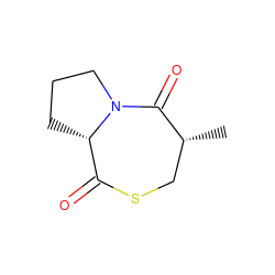 C[C@@H]1CSC(=O)[C@@H]2CCCN2C1=O ZINC000027886707