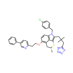 C[C@@H]1Cc2c(OCCc3ccc(-c4ccccc4)cn3)ccc3c2c(c(CC(C)(C)Cc2nnn[nH]2)n3Cc2ccc(Cl)cc2)S1 ZINC000026667946