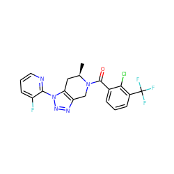 C[C@@H]1Cc2c(nnn2-c2ncccc2F)CN1C(=O)c1cccc(C(F)(F)F)c1Cl ZINC000225972701