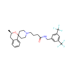 C[C@@H]1Cc2ccccc2C2(CCN(CCCC(=O)NCc3cc(C(F)(F)F)cc(C(F)(F)F)c3)CC2)O1 ZINC000473108538