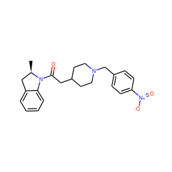 C[C@@H]1Cc2ccccc2N1C(=O)CC1CCN(Cc2ccc([N+](=O)[O-])cc2)CC1 ZINC000013860171