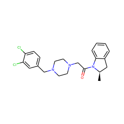 C[C@@H]1Cc2ccccc2N1C(=O)CN1CCN(Cc2ccc(Cl)c(Cl)c2)CC1 ZINC000022941503