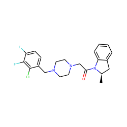 C[C@@H]1Cc2ccccc2N1C(=O)CN1CCN(Cc2ccc(F)c(F)c2Cl)CC1 ZINC000022941515