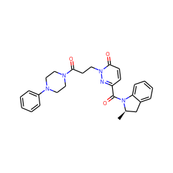 C[C@@H]1Cc2ccccc2N1C(=O)c1ccc(=O)n(CCC(=O)N2CCN(c3ccccc3)CC2)n1 ZINC000064892113