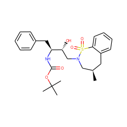 C[C@@H]1Cc2ccccc2S(=O)(=O)N(C[C@@H](O)[C@H](Cc2ccccc2)NC(=O)OC(C)(C)C)C1 ZINC000072125163