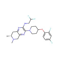 C[C@@H]1Cc2nc(NCC(F)F)c(N3CCC(Oc4ccc(F)cc4F)CC3)nc2CN1C ZINC001772639263