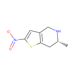 C[C@@H]1Cc2sc([N+](=O)[O-])cc2CN1 ZINC000029039181