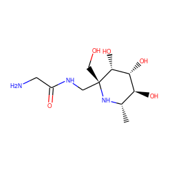 C[C@@H]1N[C@](CO)(CNC(=O)CN)[C@H](O)[C@H](O)[C@H]1O ZINC000253637523