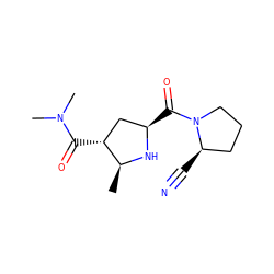 C[C@@H]1N[C@H](C(=O)N2CCC[C@H]2C#N)C[C@H]1C(=O)N(C)C ZINC000029123224