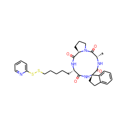 C[C@@H]1NC(=O)[C@@]2(CCc3ccccc32)NC(=O)[C@H](CCCCCSSc2ccccn2)NC(=O)[C@H]2CCCN2C1=O ZINC000101150403