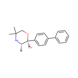 C[C@@H]1NC(C)(C)CO[C@@]1(O)c1ccc(-c2ccccc2)cc1 ZINC000053230296