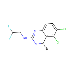 C[C@@H]1NC(NCC(F)F)=Nc2ccc(Cl)c(Cl)c21 ZINC000029131081