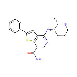 C[C@@H]1NCCC[C@@H]1Nc1ncc(C(N)=O)c2sc(-c3ccccc3)cc12 ZINC000169198291