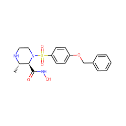 C[C@@H]1NCCN(S(=O)(=O)c2ccc(OCc3ccccc3)cc2)[C@H]1C(=O)NO ZINC000013539421