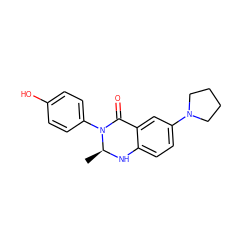 C[C@@H]1Nc2ccc(N3CCCC3)cc2C(=O)N1c1ccc(O)cc1 ZINC000072114301