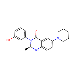 C[C@@H]1Nc2ccc(N3CCCCC3)cc2C(=O)N1c1cccc(O)c1 ZINC000072113390