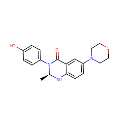 C[C@@H]1Nc2ccc(N3CCOCC3)cc2C(=O)N1c1ccc(O)cc1 ZINC000072113297