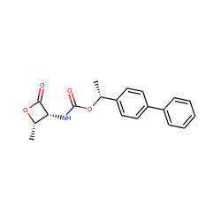 C[C@@H]1OC(=O)[C@@H]1NC(=O)O[C@H](C)c1ccc(-c2ccccc2)cc1 ZINC000221522668