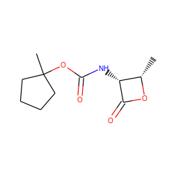 C[C@@H]1OC(=O)[C@@H]1NC(=O)OC1(C)CCCC1 ZINC000148889792