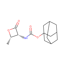 C[C@@H]1OC(=O)[C@@H]1NC(=O)OC12CC3CC(CC(C3)C1)C2 ZINC000216082200