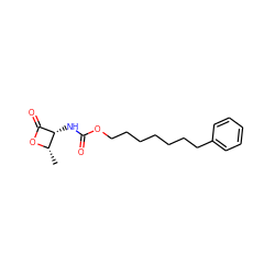 C[C@@H]1OC(=O)[C@@H]1NC(=O)OCCCCCCCc1ccccc1 ZINC000148870236