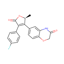 C[C@@H]1OC(=O)C(c2ccc(F)cc2)=C1c1ccc2c(c1)NC(=O)CO2 ZINC000095920588