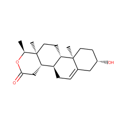 C[C@@H]1OC(=O)C[C@H]2[C@@H]3CC=C4C[C@@H](O)CC[C@]4(C)[C@H]3CC[C@]12C ZINC000034634155