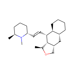 C[C@@H]1OC[C@H]2C[C@H]3CCCC[C@@H]3[C@@H](/C=C/[C@H]3CCC[C@H](C)N3C)[C@H]21 ZINC000027721303