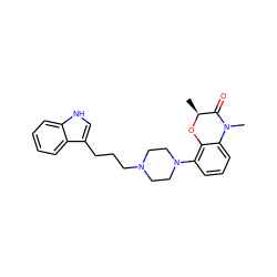 C[C@@H]1Oc2c(N3CCN(CCCc4c[nH]c5ccccc45)CC3)cccc2N(C)C1=O ZINC000013674855