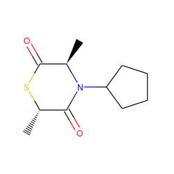 C[C@@H]1SC(=O)[C@@H](C)N(C2CCCC2)C1=O ZINC000027874357