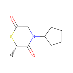 C[C@@H]1SC(=O)CN(C2CCCC2)C1=O ZINC000027874370