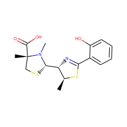 C[C@@H]1SC(c2ccccc2O)=N[C@H]1[C@@H]1SC[C@](C)(C(=O)O)N1C ZINC000066105197