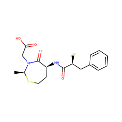 C[C@@H]1SCC[C@H](NC(=O)[C@@H](S)Cc2ccccc2)C(=O)N1CC(=O)O ZINC000026283435