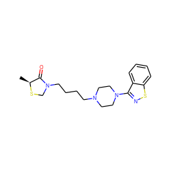 C[C@@H]1SCN(CCCCN2CCN(c3nsc4ccccc34)CC2)C1=O ZINC000013759373