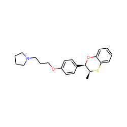 C[C@@H]1Sc2ccccc2O[C@@H]1c1ccc(OCCCN2CCCC2)cc1 ZINC000043010995