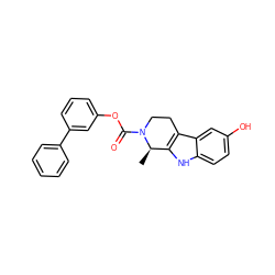 C[C@@H]1c2[nH]c3ccc(O)cc3c2CCN1C(=O)Oc1cccc(-c2ccccc2)c1 ZINC000095597953