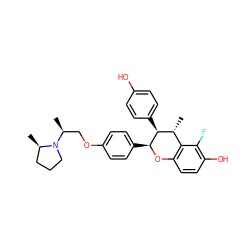 C[C@@H]1c2c(ccc(O)c2F)O[C@@H](c2ccc(OC[C@H](C)N3CCC[C@H]3C)cc2)[C@H]1c1ccc(O)cc1 ZINC000006744950