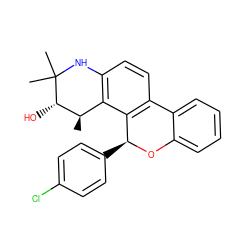 C[C@@H]1c2c(ccc3c2[C@H](c2ccc(Cl)cc2)Oc2ccccc2-3)NC(C)(C)[C@H]1O ZINC000013796852