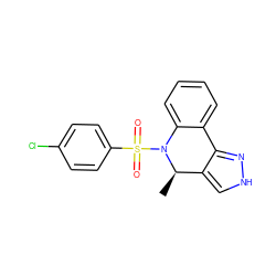 C[C@@H]1c2c[nH]nc2-c2ccccc2N1S(=O)(=O)c1ccc(Cl)cc1 ZINC000043176052