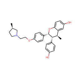 C[C@@H]1c2cc(O)ccc2O[C@@H](c2ccc(OCCN3CC[C@@H](C)C3)cc2)[C@H]1c1ccc(O)cc1 ZINC000028128148