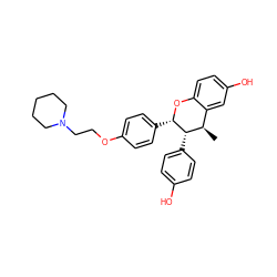 C[C@@H]1c2cc(O)ccc2O[C@@H](c2ccc(OCCN3CCCCC3)cc2)[C@H]1c1ccc(O)cc1 ZINC000028130199