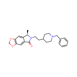 C[C@@H]1c2cc3c(cc2C(=O)N1CCC1CCN(Cc2ccccc2)CC1)OCO3 ZINC000206545112