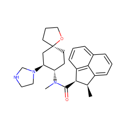 C[C@@H]1c2cccc3cccc(c23)[C@@H]1C(=O)N(C)[C@H]1CC[C@@]2(CCCO2)C[C@@H]1N1CCNC1 ZINC000029569273