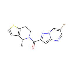 C[C@@H]1c2ccsc2CCN1C(=O)c1cc2ncc(Br)cn2n1 ZINC000117370133