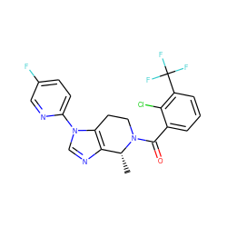 C[C@@H]1c2ncn(-c3ccc(F)cn3)c2CCN1C(=O)c1cccc(C(F)(F)F)c1Cl ZINC000218383212