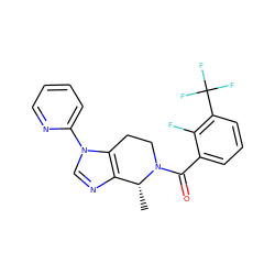 C[C@@H]1c2ncn(-c3ccccn3)c2CCN1C(=O)c1cccc(C(F)(F)F)c1F ZINC000218412437