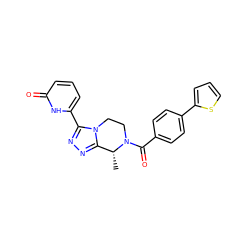 C[C@@H]1c2nnc(-c3cccc(=O)[nH]3)n2CCN1C(=O)c1ccc(-c2cccs2)cc1 ZINC000205335278