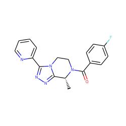 C[C@@H]1c2nnc(-c3ccccn3)n2CCN1C(=O)c1ccc(F)cc1 ZINC000166227787