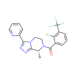 C[C@@H]1c2nnc(-c3ccccn3)n2CCN1C(=O)c1cccc(C(F)(F)F)c1Cl ZINC000473105436